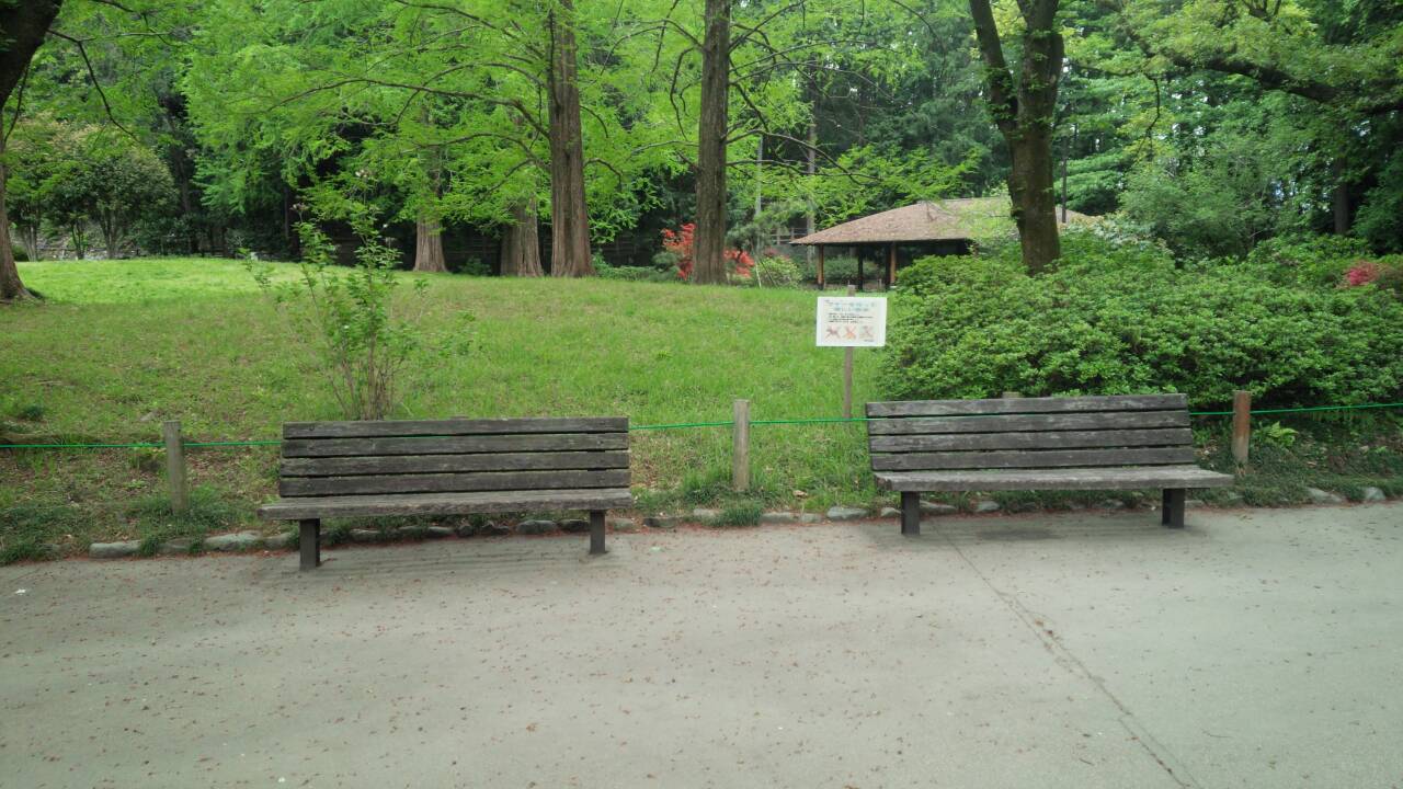 公園内ベンチ